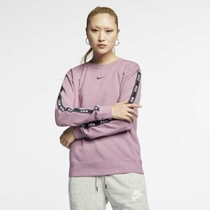 NIKE-CREW Logo Tape Pullover Sweatshirt
